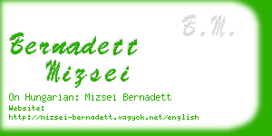 bernadett mizsei business card